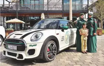  ?? Clint Egbert/Gulf News ?? One of the special school patrol vehicles to be used by Dubai Police. All 13 police stations in Dubai will have a specialise­d patrol with assistance from the normal police patrols.