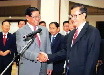  ?? HENG CHIVOAN ?? Interior Minister Sar Kheng is demanding $1 million in damages from Sam Rainsy after the former CNRP leader claimed he supported a revenge plot against Prime Minister Hun Sen.