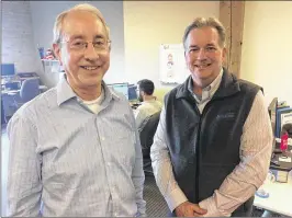  ?? NEAL ST. ANTHONY / STAR TRIBUNE ?? The founders of TheDataBan­k, chief technology officer Mark Paquette (left) and CEO Chris Hanson, began to establish a blueprint for the future in 2015.