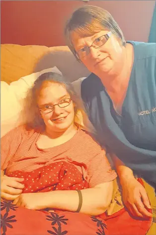  ?? SUBMITTED PHOTO ?? Candice Lewis, 25, with her mother, Sheila Elson. Candice has spina bifida, cerebral palsy and chronic seizure disorder. Elson has taken issue with the care her daughter has received at Charles S. Curtis Memorial Hospital over the past year.