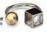  ??  ?? 立方鋯石及黑色搪瓷氧­化銀戒指 $3,300