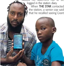  ?? OMARIE MORGAN ?? Kevin Grant and his son, Ajani, show the picture of the baby who was taken away.