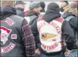  ?? FILE PHOTO ?? A member of the London, Ont. chapter of the Hells Angels attends a gathering held in Charlottet­own last year.