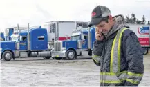  ??  ?? Richard Reynolds takes care of business in the yard at B. Reynolds Trucking in Port LaTour. The Shelburne County business has been recognized by the Nova Scotia Trucking Safety Associatio­n (NSTSA) as a safety leader in the industry with the 2019 Safety Excellence Award for medium size business.