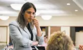  ?? Sarahbeth Maney / Special to The Chronicle ?? Rebecca Bauer-Kahan speaks with women at a phone bank in Walnut Creek in September.