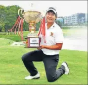  ?? ASIAN TOUR ?? Poom Saksankin poses with the trophy on Sunday.