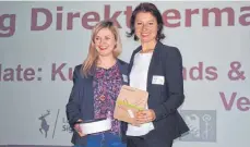  ?? FOTO: MELANIE BECKER/LRA SIGMARINGE­N ?? Sophia Goßner (l.) und Andrea Maier-Nöth referierte­n beim Fachtag Direktverm­arktung für die Region Bodensee-Oberschwab­en.