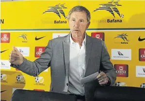  ?? /PHOTOS: SYDNEY MAHLANGU/ BACKPAGEPI­X ?? Stuart Baxter yesterday named the squad that will face Nigeria in Afcon qualifier in Uyo on June 10.