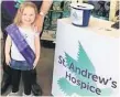  ??  ?? Charity queen The youngster supports fundraisin­g for St Andrew’s Hospice