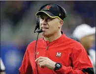  ?? AP file photo ?? Maryland Coach DJ Durkin was placed on administra­tive leave by the school Saturday while it investigat­es allegation­s of poor behavior by his staff made public after the death of a player.