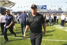  ?? Sean M. Haffey / Getty Images ?? Jon Gruden said, “I’m going to continue to emphasize the good and do everything I can to fix the things that are bad.”