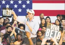  ?? Brett Coomer ?? Democratic presidenti­al hopeful Beto O’Rourke speaks to a crowd of supporters on the campus of Texas Southern University on March 30 in Houston. The stop is part of a three-city “official” campaign kickoff as he runs for president.