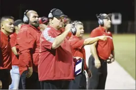  ?? The Maui News / MATTHEW THAYER file photo ?? Lahainalun­a co-head coach Dean Rickard, shown during a game in August 2019, said his team is in the same boat as others in the MIL as far as uncertaint­y about fielding a JV team this season.