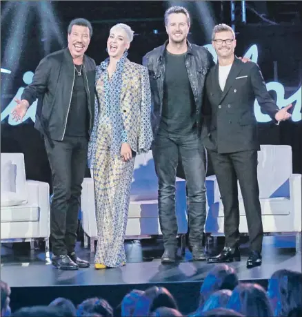  ?? Genaro Molina Los Angeles Times ?? LIONEL RICHIE, left, Katy Perry and Luke Bryan are the judges on a revived “American Idol,” with Ryan Seacrest back as host.