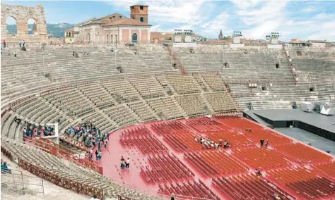  ?? CAMERON HEWITT/RICK STEVES’ EUROPE ?? Verona’s Roman arena is an impressive sight, with much of the stonework still intact.