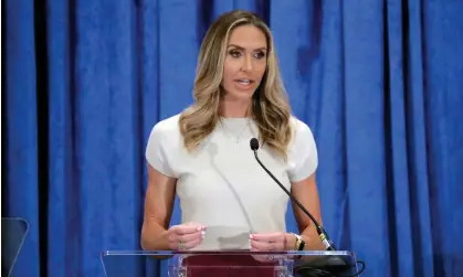  ?? Photograph: Michael Wyke/AP ?? Lara Trump, the newly-elected co-chair of the Republican National Committee, gives an address in Houston, on 8 March.