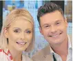  ?? DISNEY/ABC ?? Kelly Ripa and Ryan Seacrest launch their new partnershi­p as the show begins a new season.