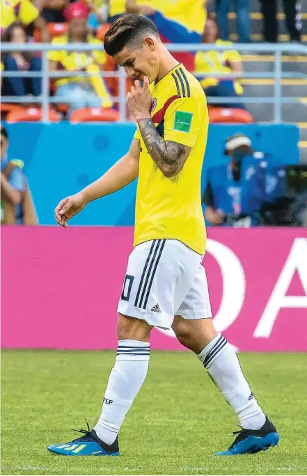  ?? FOTO JUAN ANTONIO SÁNCHEZ ?? Cuando ingresó James Rodríguez, quien no está al 100 % físicament­e, mostró ganas, pero no encontró su mejor fútbol. Se espera más del goleador de Brasil-2014.