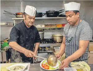  ?? Picture: Steve McDougall. ?? Head chef Pius Costa, left, and Thai head chef Mr Linton, at Tulsi Indian and Thai restaurant in St Andrews.