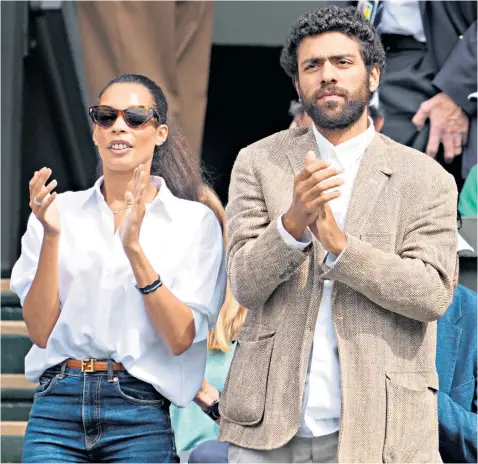  ?? ?? Clockwise from left: Lilian de Carvalho Monteiro and Boris Becker’s son, Noah, in the box at Wimbledon; Becker in March 1988 with Noah; Becker during a training session with Novak Djokovic in Australia in 2020