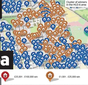  ?? ?? Cluster of winners in the HU3 6 area