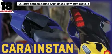  ??  ?? Aplikasi Bodi Belakang Custom All New Yamaha R15