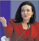  ?? Laurent Gillieron ?? The Associated Press Facebook COO Sheryl Sandberg says 2016 campaign ads linked to Russia should be released to the public.