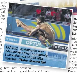  ?? (Photos: Observer file) ?? Francis...obviously the new rules are very strict, so hopefully I will still be able to train Christmas after