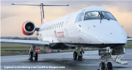  ??  ?? > Loganair is introducin­g a new Cardiff to Glasgow route