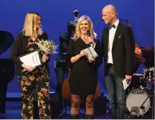  ??  ?? VINNARE ÄR VI ALLIHOP. Jan-åke Bengtsson, Camilla Andersson, Leif Andersson, Yvonne Martinsson, Arbana Kadriu, Isabella Mezei och Ulla-britt Ahlm prisades på årets Eldsjälsga­la i Halmstads teater på onsdagen.