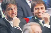  ?? ANSA ?? Antonio Conte in platea con il dg della Figc Michele Uva