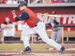  ?? ROBERTO E. ROSALES/JOURNAL ?? Isotope Gerardo Parra bats during Tuesday’s games against the River Cats of Sacramento. He is in Albuquerqu­e on a rehab assignment.