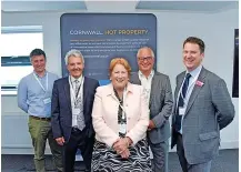  ?? DCA ?? At the opening of Chi Tevyans (above) were, from left, Samuele Armondi, Everest Media Ltd; Cllr Philip Desmonde; Cllr Linda Taylor; Mike King, Cornwall Developmen­t Company; and Alan Treloar, Vickery Holman.