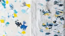  ??  ?? Calgary artist Jill Paddock says she is shocked a store is selling bedding, right, that is similar to artwork, left, she created that once hung in the store.