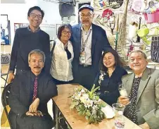  ??  ?? At the closing party at Internatio­nal Hotel Manilatown Center — from left, Sarge Lacuesta, Edwin Lozada, Lisa Suguitan Melnick, Abe Ignacio, Almira Astudillo Gilles and the author Krip Yuson.