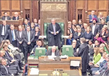  ??  ?? Speaker of the House of Commons John Bercow speaks in parliament, in London, Britain. — Reuters photo