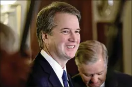  ?? OLIVIER DOULIERY / ABACA PRESS ?? Gun rights advocates say Supreme Court nominee Brett Kavanaugh supports a much broader interpreta­tion of the Second Amendment than Justice Anthony Kennedy, who he would replace.