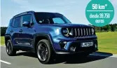  ??  ?? 50 km* desde 39.750 euros
Jeep Renegade En el todocamino compacto de la marca americana, 4xe también significa potencias de entre 190 y 240 CV