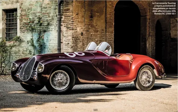  ?? ?? La Carrozzeri­a Touring a repris purement et simplement un dessin déjà affecté à une Alfa Romeo 6C 2500 SS !