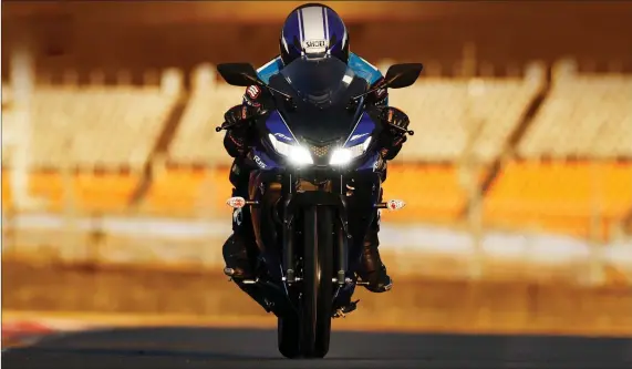  ??  ?? For racing enthusiast­s, Yamaha is also offering a kit consisting of Metzeler tyres, along with Daytona muffler and a Frame Slider with the new version.