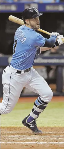  ??  ?? GIANT IMPLICATIO­NS: Tampa Bay traded veteran third baseman Evan Longoria to San Francisco, signaling that the Rays likely won’t contend in the AL East next season.