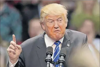  ?? CHRIS KEANE / REUTERS ?? Donald Trump, el viernes de campaña en Rock Hill, Carolina del Sur