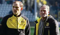  ??  ?? Atmosphäre vergiftet: Thomas Tuchel (l.) und BVB-Boss „Aki“Watzke