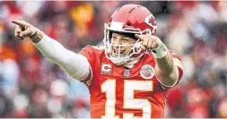  ?? JAMIE SQUIRE GETTY IMAGES ?? Kansas City quarterbac­k Patrick Mahomes threw for 278 yards and ran for a touchdown in his playoff debut on Saturday.