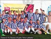  ??  ?? Tirana U-19, fituese e Kupës "Artur Lekbello"