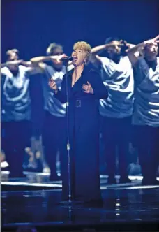  ?? JOEL RYAN / INVISION / AP ?? Emeli Sande performs on stage at the Brit Awards 2017 in London.