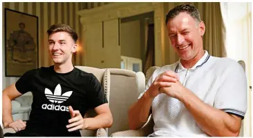  ?? ?? All smiles: Tierney and Sutton, both ex-Celtic players, share a joke