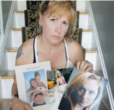  ?? TONY CALDWELL ?? Roxsanna Mueller poses with photos of her daughter Lily, who died of meningitis last week after being sent home from hospital with a prescripti­on for penicillin and an uncertain diagnosis. Her mom encourages people to get vaccinated.