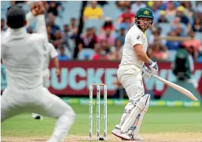 ??  ?? Aaron Finch, who was out for three in the third test, has had his chances of re-selection boosted by encouragin­g words from coach Justin Langer.