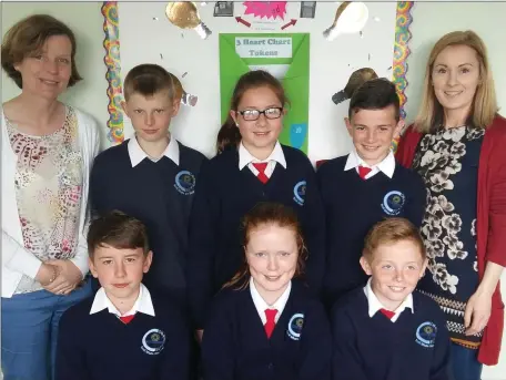  ??  ?? A team of 5th and 6th class pupils from Corballa National School who were finalists in the SEAI One Good Idea competitio­n held in Croke Park, Dublin on May 16th: ( Back) Geraldine Gilvarry ( Teacher), Declan Meenaghan, Maeve Rafter, Colm Rutledge,...